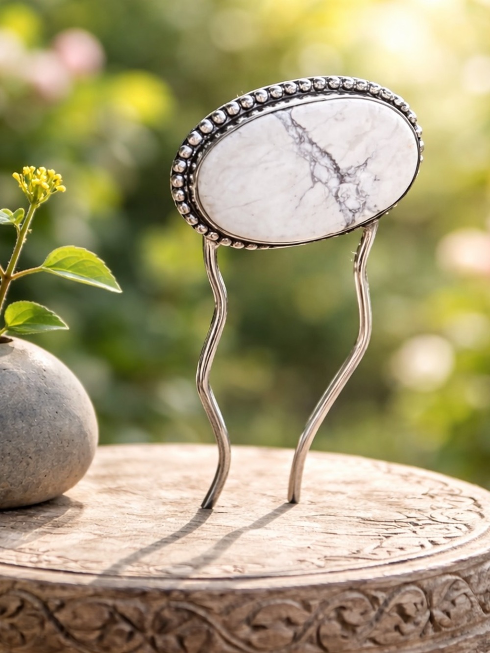 NEW! Howlite Hair Fork - Picture 6 of 10